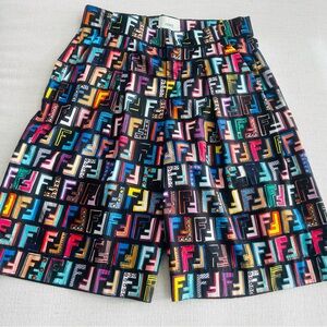 Fendi Kids Multicolor Patterned Bermuda Shorts (8Y)